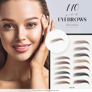 Eyebrows Photo Overlays, Realistic Eyebrows Clip Art PNG, 110 files, Portrait Overlays, Makeup Clipart