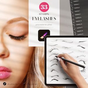 33 Eyelashes Stamps: Procreate Brushes Brushset (Digital Download)