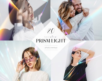Superposiciones fotográficas de luz prismática: Efectos de destello de lente en Photoshop (20 archivos JPG)