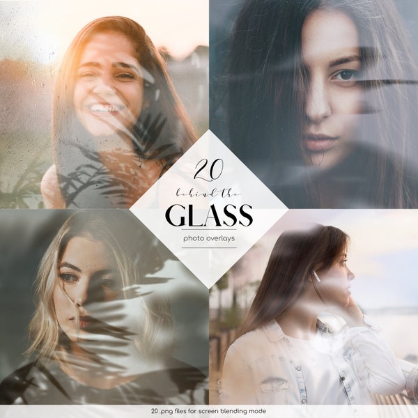 Behind The Glass Photo Overlays, 20 PNG Files, Misty View Overlays, Reflection Overlays, Realistic Photo Effects, Free Commercial Use