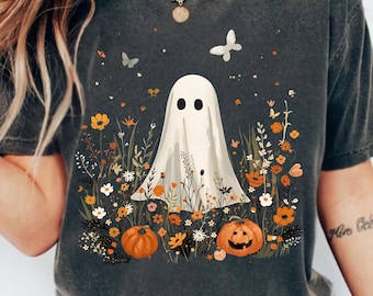 野生の花のゴーストPNG、ボヘミアンフローラルハロウィーンPNG、ヴィンテージ秋の不気味な季節PNGレトロな秋の花のゴーストPNGヴィンテージガーデンフローラルゴースト