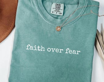 Faith Over Fear Verse Png| Christian Sublimation Design | Aesthetic Bible Verse Shirt | Sublimation File | Bible PNG | Motivational Shirt