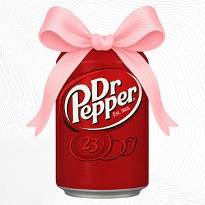 Dr Pepper Coquette Png Clipart, Dr pepper Bow Png, Dr pepper digital download, Dr Pepper Coquette pink bow, dr pepper in can with bow png