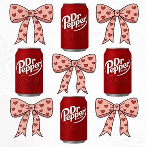 Dr Pepper Pink Bow Coquette Png, Cute Pink Soda Drink Png, Aesthetic Girly Png, Dr Pepper Lover Gift, Soda Lover