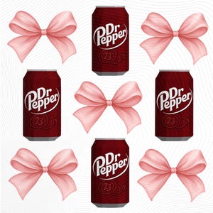 Dr Pepper Pink Bow Coquette Png, Cute Pink Soda Drink Png, Aesthetic Girly Png, Dr Pepper Lover Gift, Soda Lover, dr pepper, dr pepper png