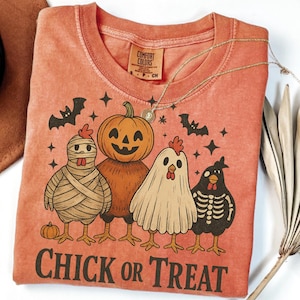 Chick Or Treat Png, Spooky Chicken Halloween Png, Halloween Png, Funny Halloween Chicken Png, Spooky Goose Png, Kids Halloween Png