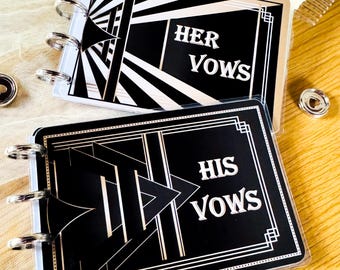 Gothic Wedding Vow Books: Art Deco His & Hers Vows