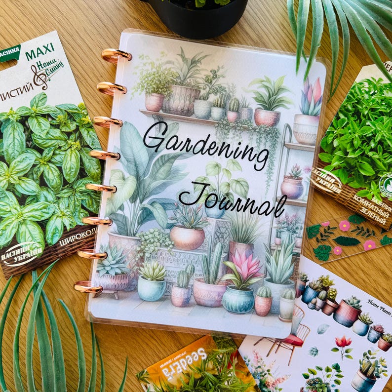 gardening journal
garden art planner
discbound planner
plant watering
garden organizer
plant profile card
planting tracker
harvest log tracker
fathers day gifts
garden journal
botanical journal
plant lover gift
grandma gift