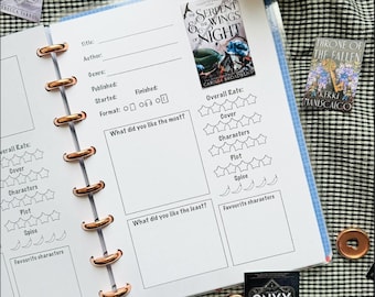 Mysterious book review journal, 2025 reading journal, book log, book rating journal, book accessories, reading notebook, book review sheet