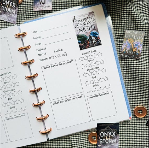 Mysterious book review journal, 2027 reading journal, book log, book rating journal, book accessories, reading notebook, book review sheet