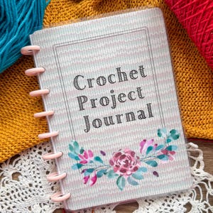 Crochet journal, crochet project book, boho project planner, crochet pattern book, custom journal, crochet planner, grandmother gift