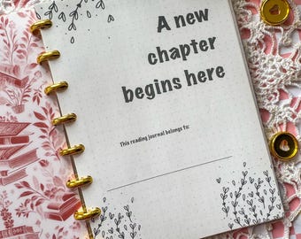 Floral Discbound Reading Journal: Book Review Tracker, Gift for Book Lover