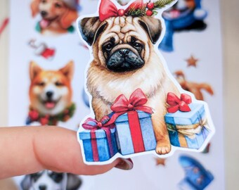 Christmas Dogs Stickers: Festive Holiday Pups