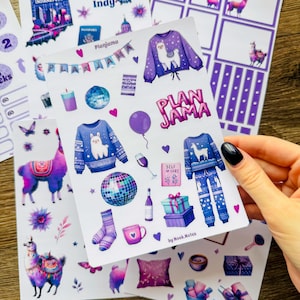 Journal sticker sheet, vinyl sticker,planner conference, stickers set, llama lover gift, sticker pack, waterbottle stickers,book accessories