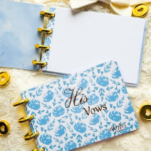 Personalized wedding vow books, wedding notebook, wedding journal, vow books set of 2, his and her vows, wedding keepsake romantic gift