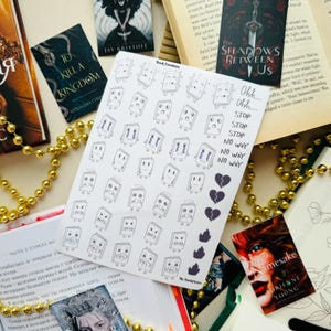 Autocollants émotions, autocollants de scrapbooking, sticker bullet journal, sticker pour ordinateur portable, cadeau pour amoureux des livres, accessoires de livres, autocollants en vinyle, cadeau pour lecteur