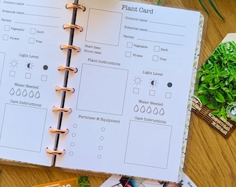 Botanical Journal: Plant Profile Card, Garden Organizer, A5 Discbound Planner