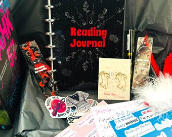 Smut Reading Journal Set: Discbound Book Review Log with Stickers