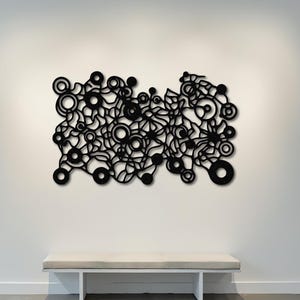 Arte mural metálico de red neuronal: diseño moderno cortado con láser