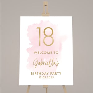 Cartel de bienvenida para el 18.º cumpleaños