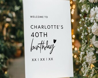 40th Birthday Welcome Sign