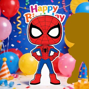 Spiderman super Hero Cardboard Cutout Standee – Superhero Party Photo Prop – Kids Birthday Decor – Custom Size, Printed & Delivered image 2