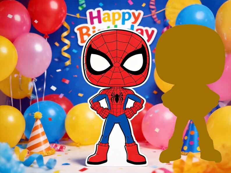 Spiderman super Hero Cardboard Cutout Standee – Superhero Party Photo Prop – Kids Birthday Decor – Custom Size, Printed & Delivered image 2