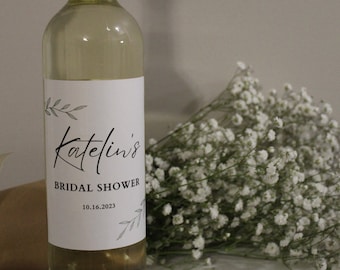 Bridal Shower, Personalized Label  | Custom Wine Label | Bridal Shower Minimalist Design | Wine Bottle Details | Wedding Custom Wine Label