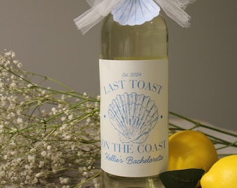 Custom Bachelorette Wine Label | Last Toast on The Coast