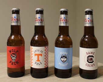 University College Beer Labels | Custom Beer Label Stickers | College Decision Grad Party| Graduation Party Decor | March Madness