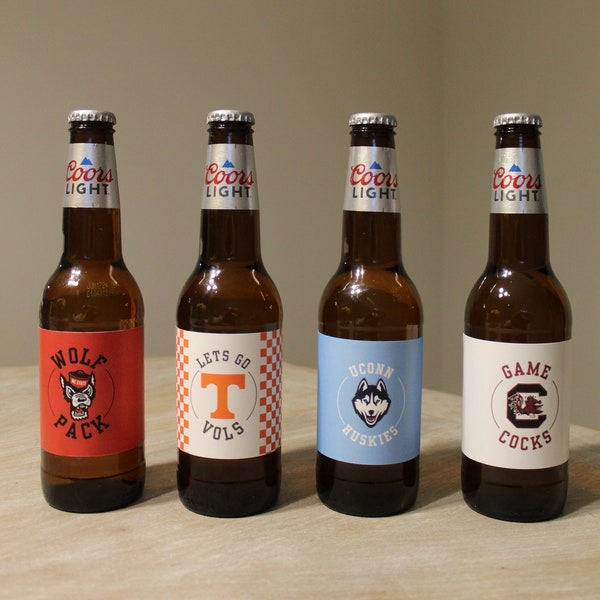 University College Beer Labels | Custom Beer Label Stickers | College Decision Grad Party| Graduation Party Decor | March Madness