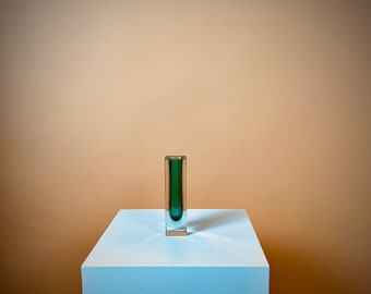 Murano Sommerso glass vase turquoise, Flavio Poli for Seguso