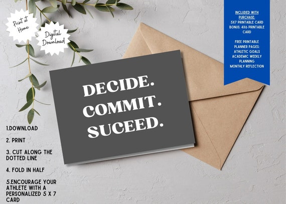 Signing Day card for Student Athletes. Student Athlete Digital Download/Printable/Print at Home/Blank cards in 5x7 and 4x6 format.