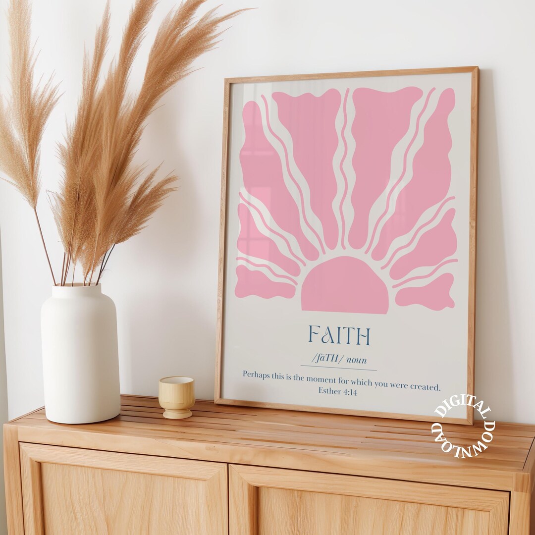 Pink Bible Verse Wall Art Christian Digital Poster Trendy Dopamine ...