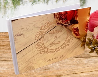 Libro de visitas personalizado para boda, alternativa de libro de visitas de boda, libro de visitas de boda color oro/plata, boda de libro de visitas, regalo de boda