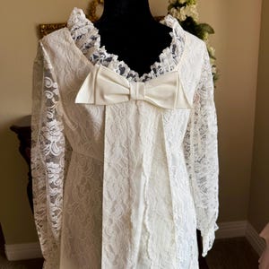 Vintage Bridgerton Style- empire waist Lace Long Sleeved Dress