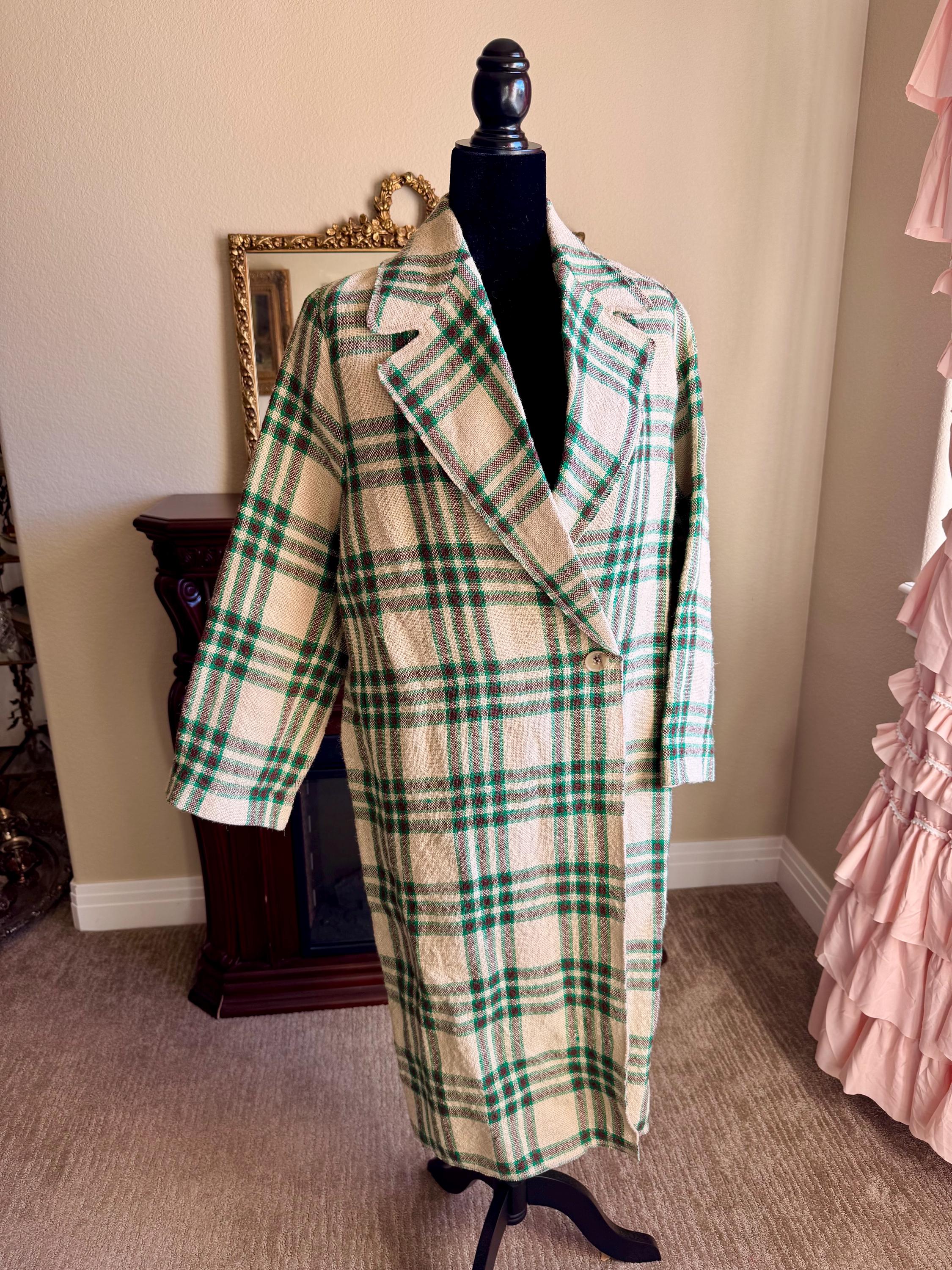 Woolrich Green Check Coat Womens Green Plaid Coat