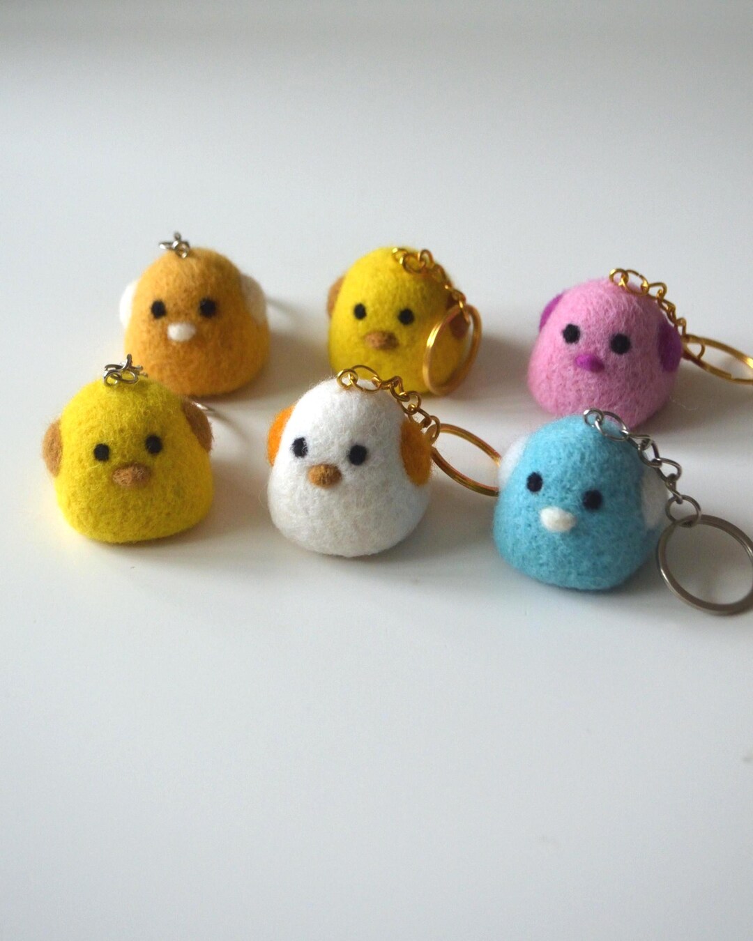 Felted Spring Chicks Keychains: Bag Charms Bird Acessories - Etsy