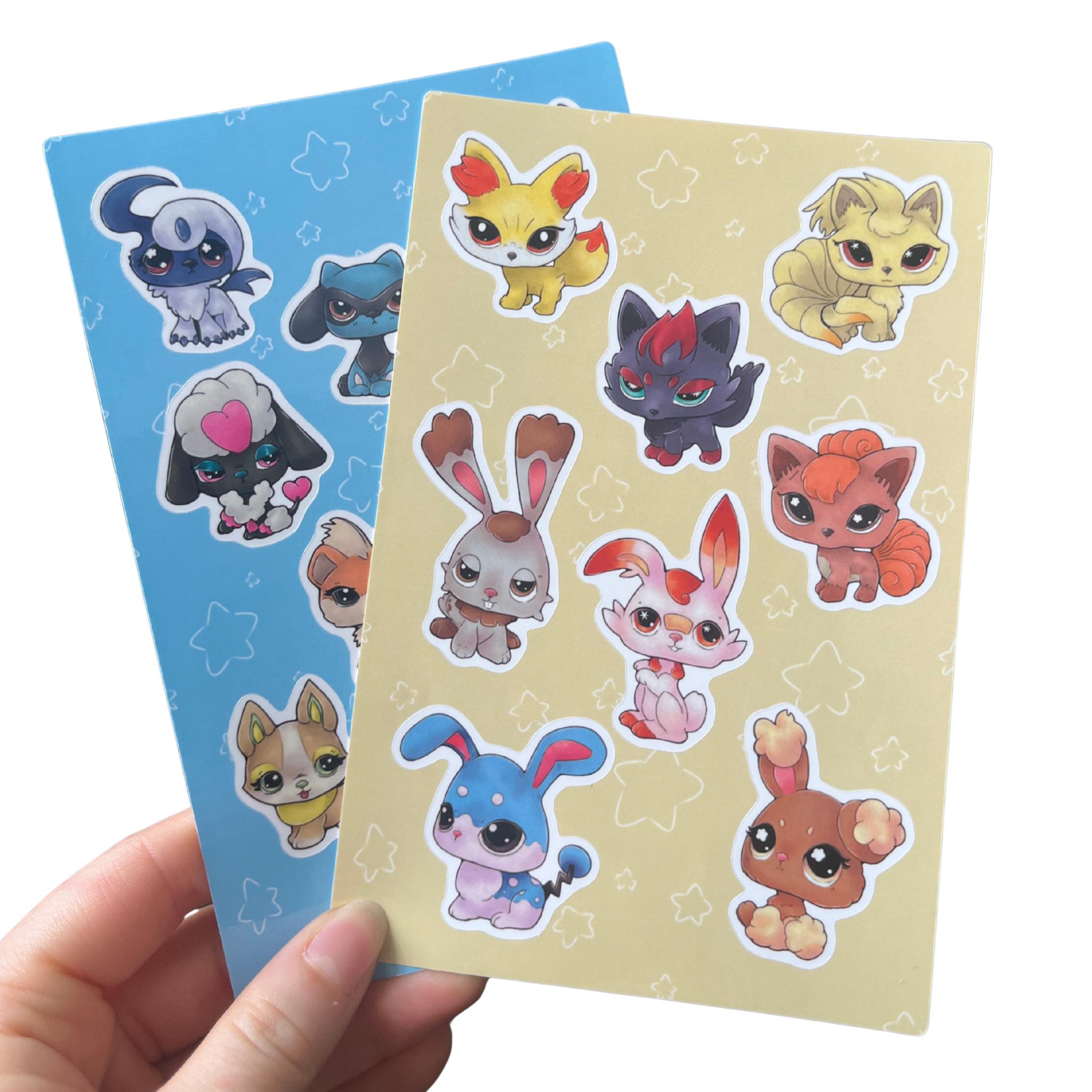 Lps Sticker Eye Pokemon Littlest Pet Shops: Sticker Sheets! - Etsy
