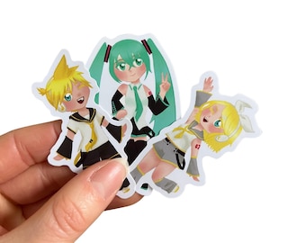 Miku and Friends: Vocaloid Vinyl Die Cut Stickers!