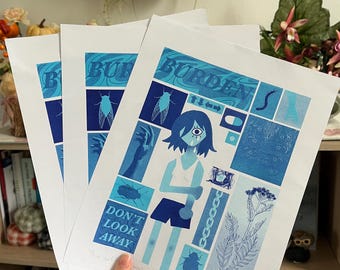 Don’t Look My Way Riso Print