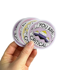 You're Critical: Pride DnD vinyl gestanste stickers!