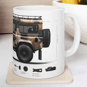 LR Defender Adventure Overland 4x4 11oz Ceramic Coffee Mug