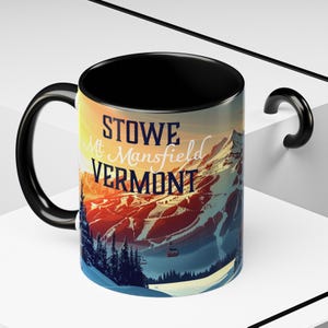 Stowe Vermont | Mt Mansfield | Green Mountain Coffee | Winter Vibes | 11oz. Accent Coffee Mug