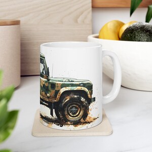 Land Rover Defender Overland Watercolor 11oz Ceramic Coffee Mug