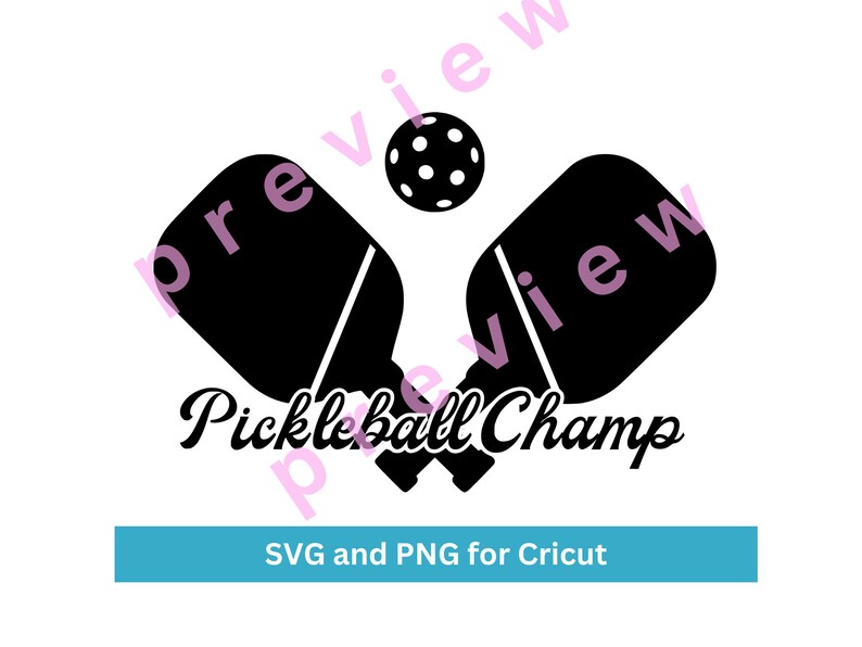 Pickleball Cursive Pickleball SVG, Pickleball PNG, Pickleball Champ Svg and Png for ...