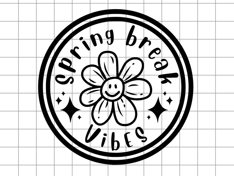 Spring Break Smiley Spring Break SVG, Spring Break PNG, Smily Daisy SVG and Png for Digita ...