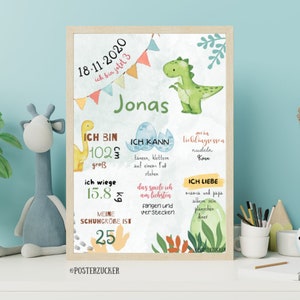 Tablero de hitos de dinosaurios para cumpleaños infantiles.