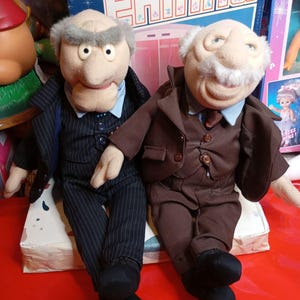 Raro peluche vintage dei Muppet Waldorf e Statler della collezione Kermit