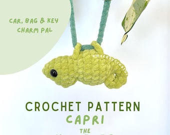 Chameleon Crochet Charm Pattern: Capri Car/Bag/Key Accessory (PDF Pattern)
